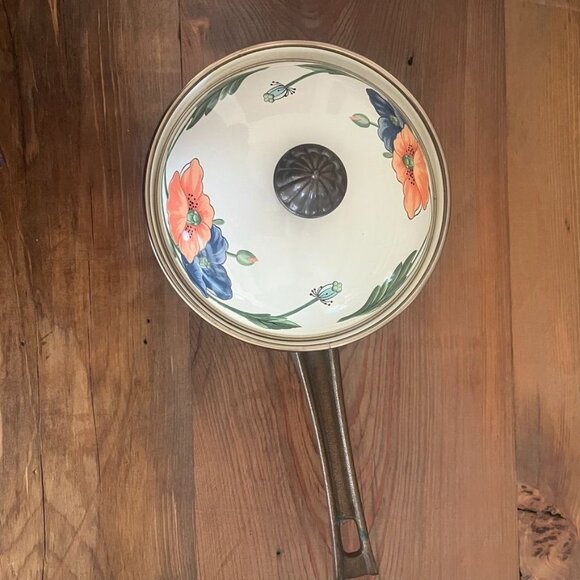 Villeroy & Boch Asta Amapola Enamel Cookware Set Poppies 3 Piece Germany Vintage - Picture 10 of 11